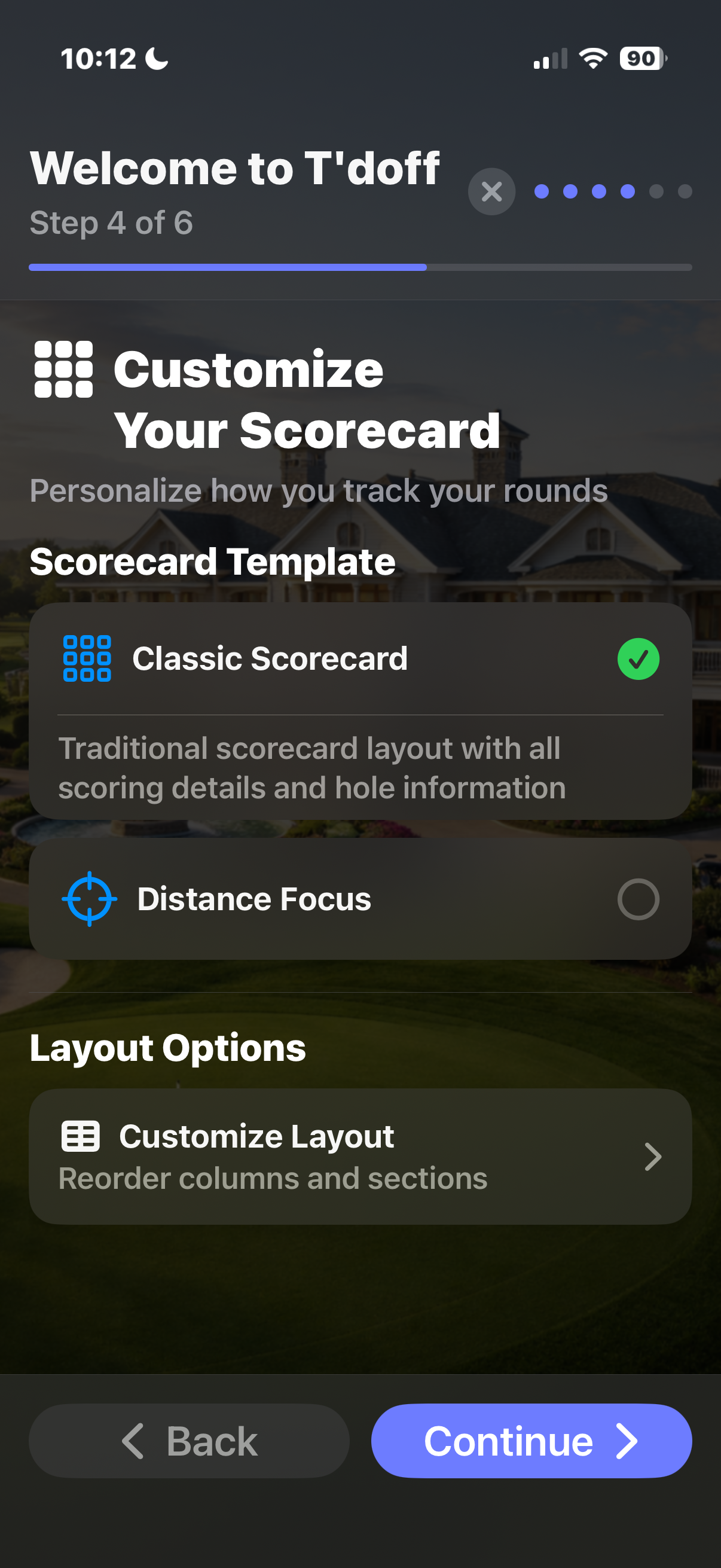 T'doff support view showing round summary