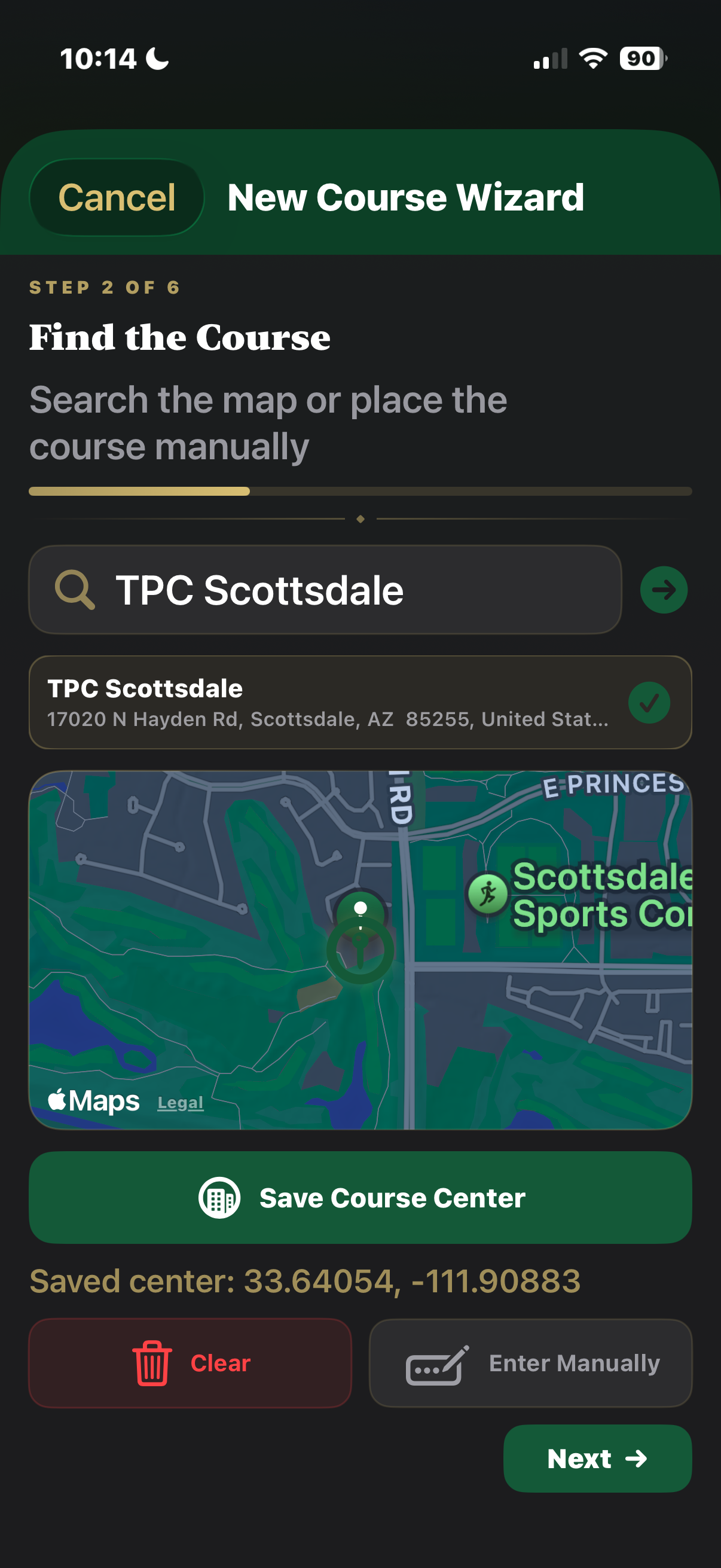 T'doff support view showing club guidance context