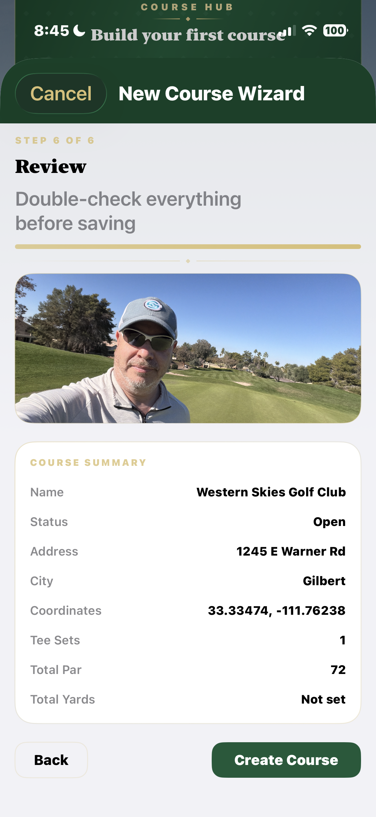 T'doff screen showing score tracking details